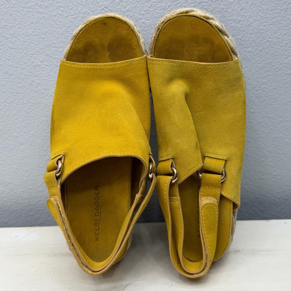 Kelsi Dagger Brooklyn Keys Yellow Suede Espadrille p
platform Sandals Size 8 - Picture 7 of 9